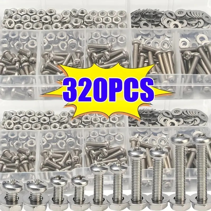 320 قطعة مجموعة صواميل ومسامير - مراجعة Furniture Hardware Kit وسعره