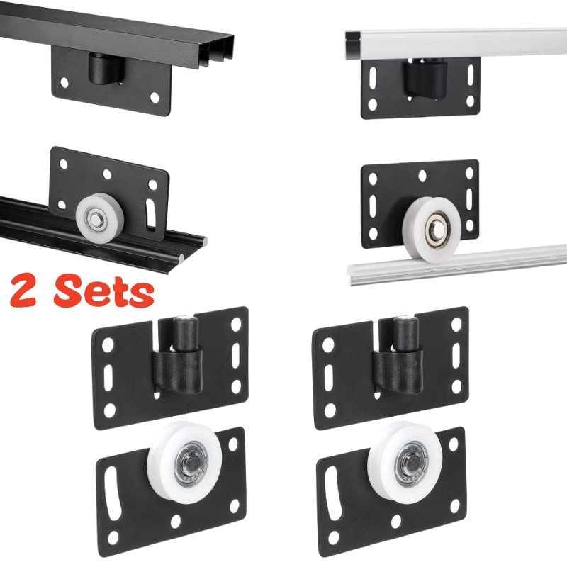 مجموعتان من بكرات أبواب الخزان - مراجعة Furniture Hardware Kit وسعره